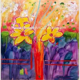 Tranh sơn dầu trừu tượng khung hoa làm bằng tay bằng acrylic trên vải kích thước tùy chỉnh